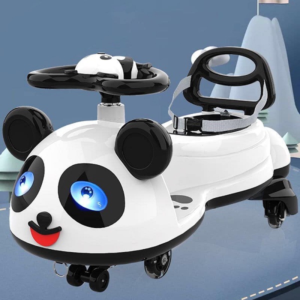 Xe lắc trẻ em gấu trúc có đai an toàn cho bé