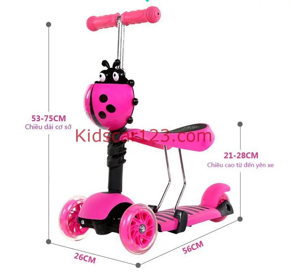 Xe scooter chòi chân có ghế ngồi đa năng gấp gọn