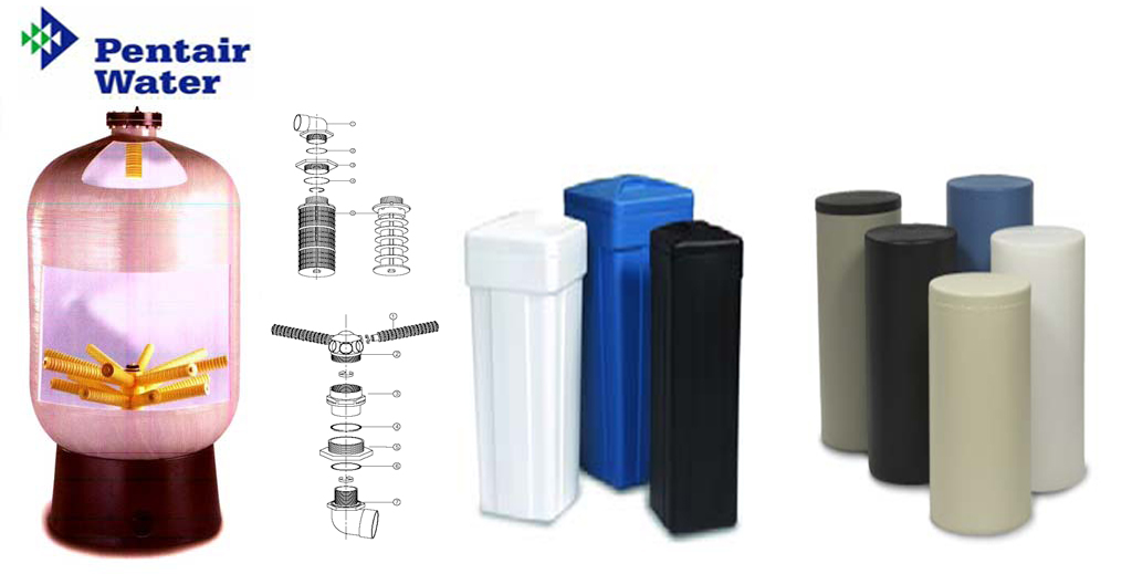 Pentair Water Bình composite, lưới chặn và thùng muối