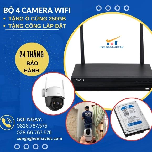 COMBO NVR 4 KÊNH + CAMERA IMOU IPC-S21FP TẶNG Ổ CỨNG 250GB & LẮP ĐẶT MIỄN PHÍ