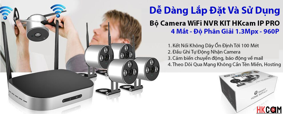 bộ camera wifi và đầu ghi