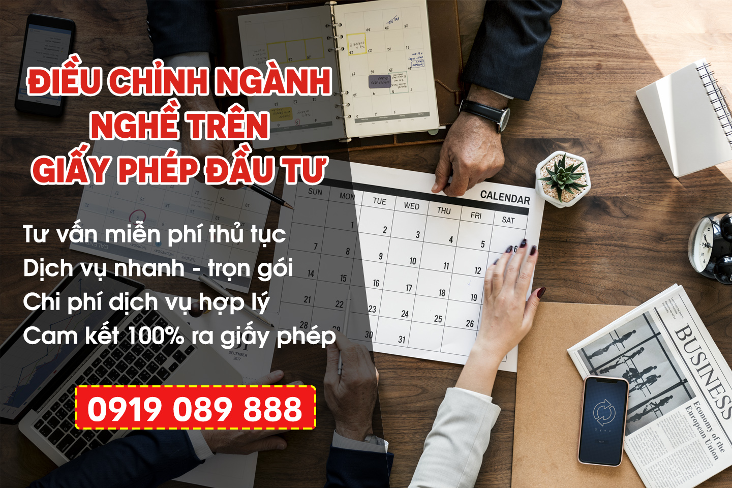 Thủ tục điều chỉnh ngành nghề kinh doanh của giấy phép đầu tư