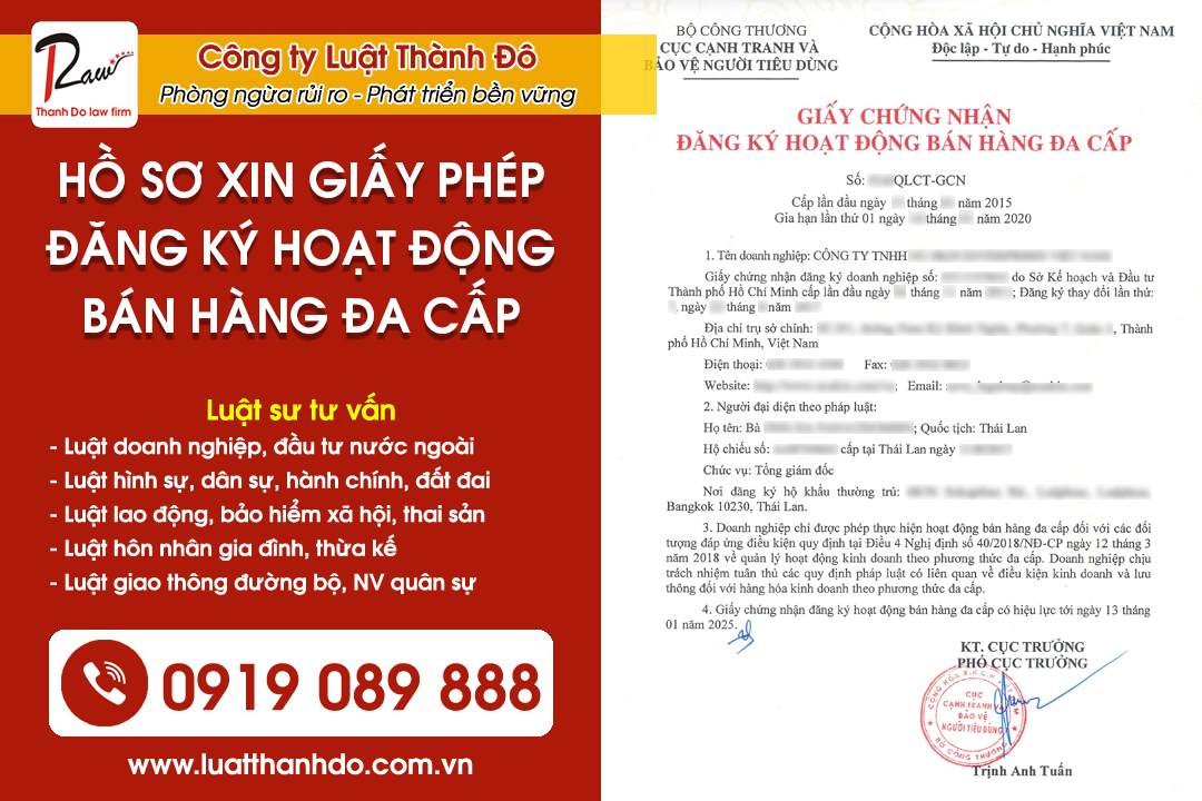 Hồ sơ xin cấp giấy phép bán hàng đa cấp