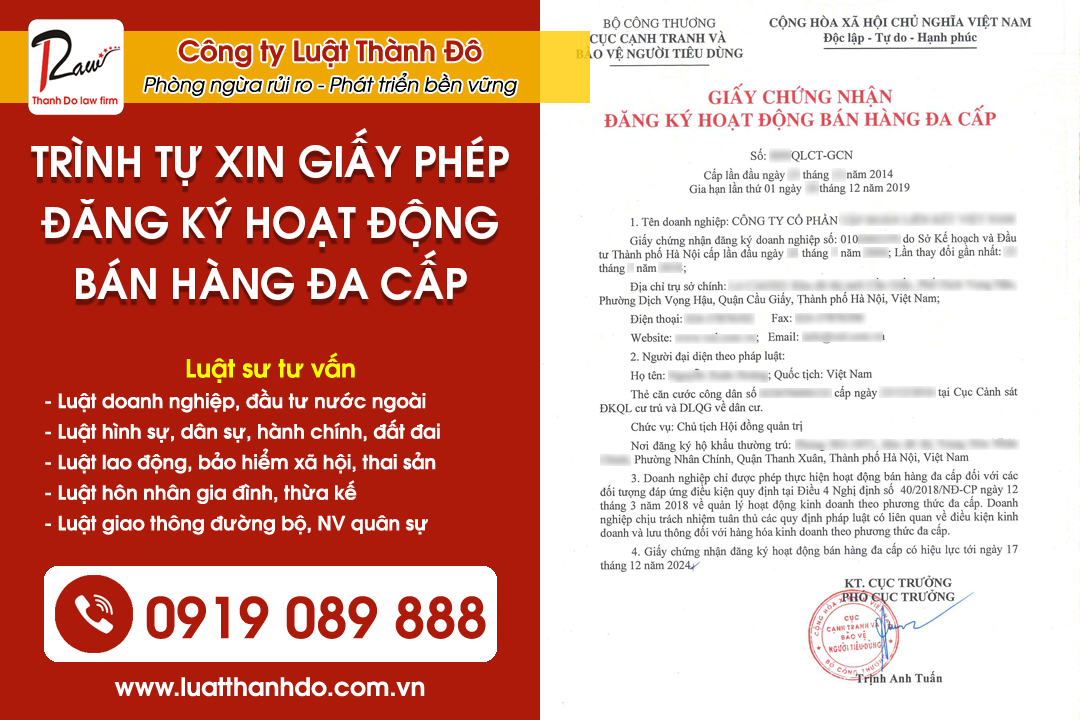 Trình tự thủ tục xin cấp giấy phép bán hàng đa cấp