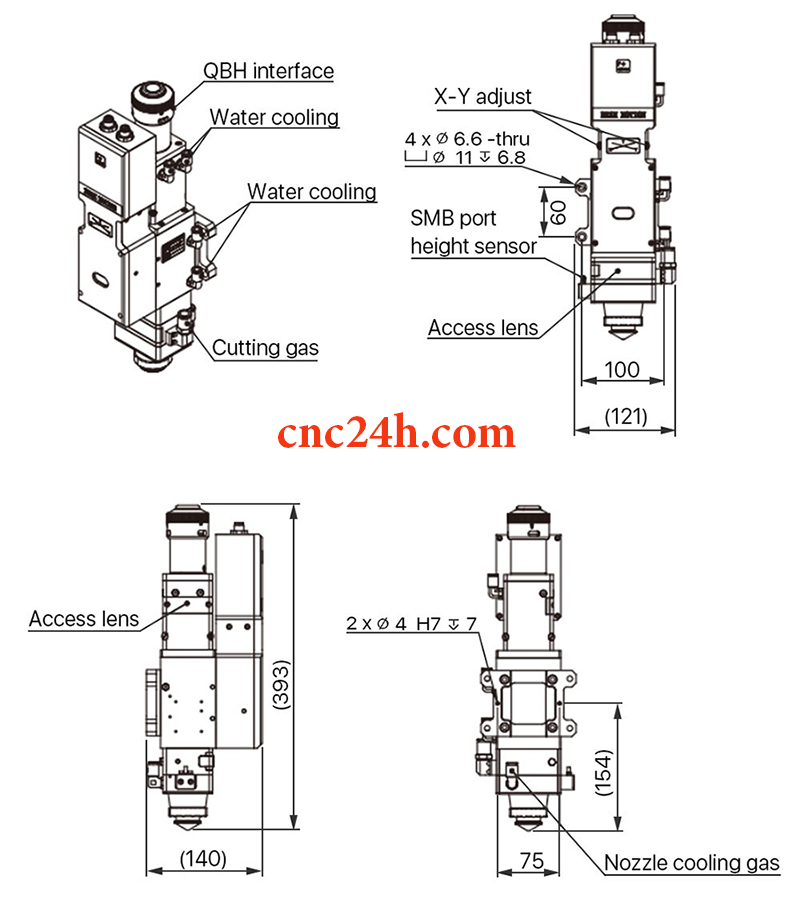 đầu cắt laser fiber