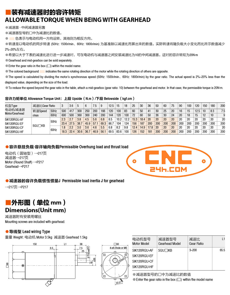 động cơ điều khiển tốc độ băng tải 120w