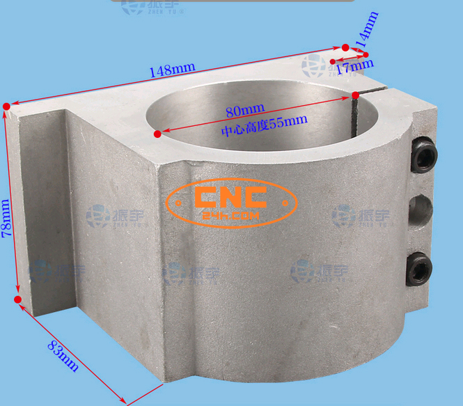 gá ôm spindle 1.5kw, 2.2kw