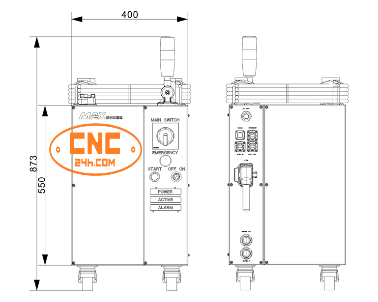 Kích thước nguồn laser Max 6KW