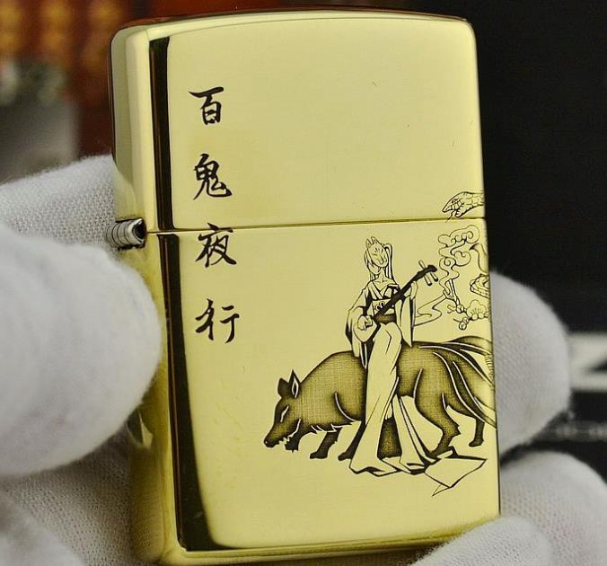 Zippo đồng lồng đèn cá chép