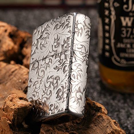 Zippo bạc hoa