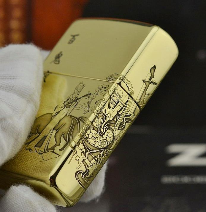 Zippo đồng lồng đèn cá chép Nhật