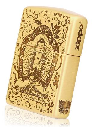 Zippo Nhật Phật đồng thau