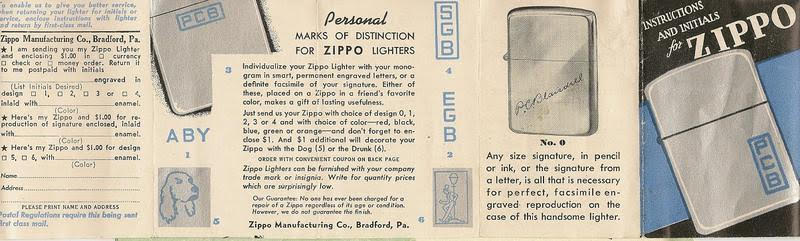 giấy bảo hành zippo 1948