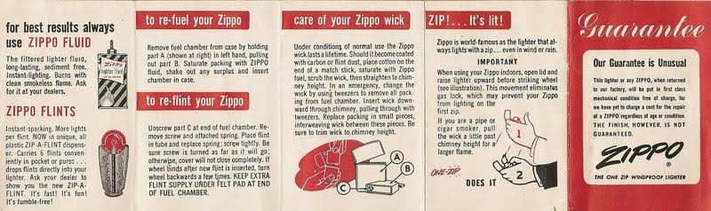 giấy bảo hành zippo 1953