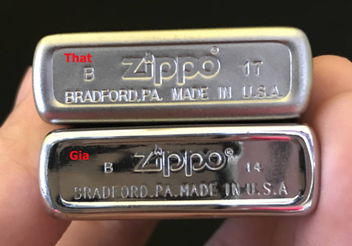 nhìn môc day zippo that gia