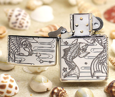 bật lưa zippo cá chép bạc