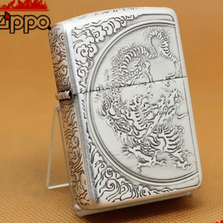 zippo rồng bạc