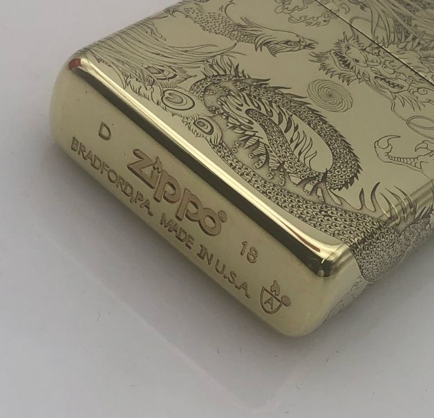 mộc đáy zippo rồng phượng dày