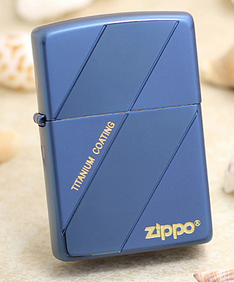 zippo titanium xanh biển