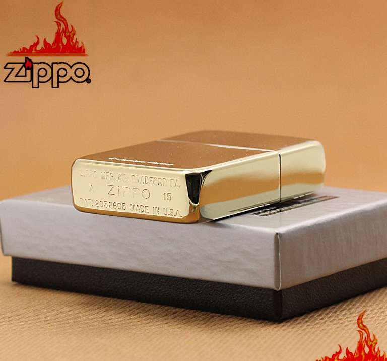 zippo titanium màu vàng