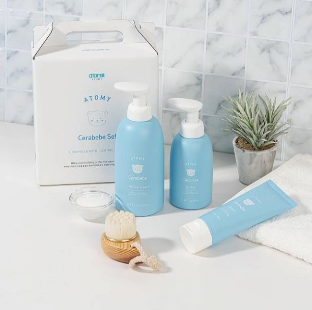 Combo Tắm gội và dưỡng da ngừa hâm, rơm sảy cho bé -  Atomy Cerabebe