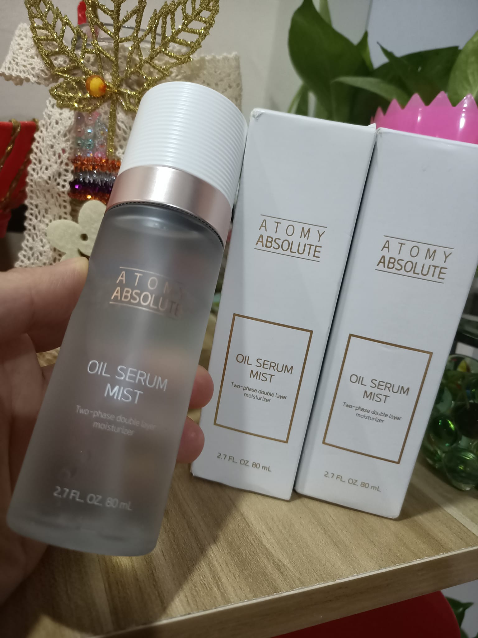 Serum dưỡng trắng và giảm nếp nhăn dạng xịt khoáng - Atomy Absolute Oil Serum Mist