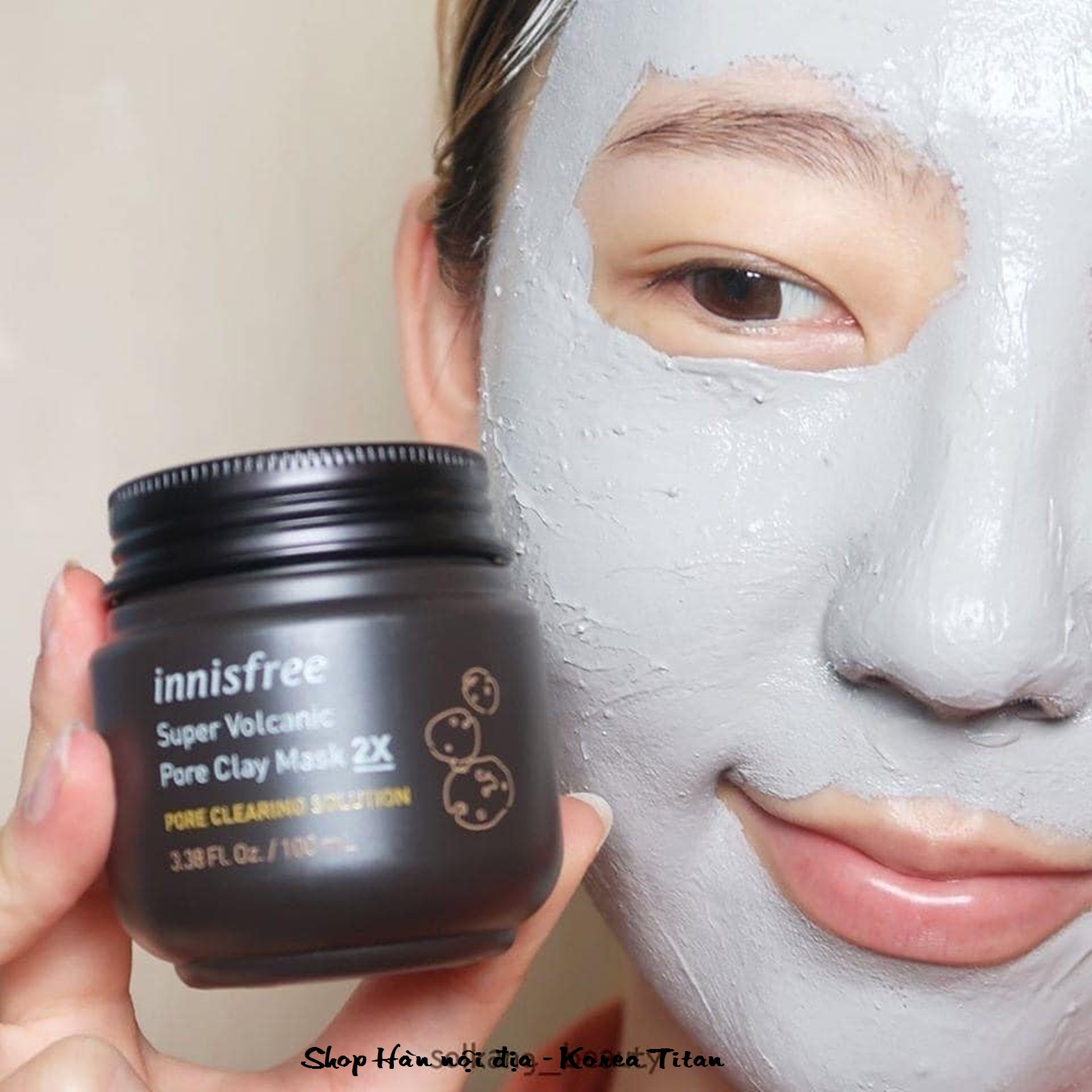 Siêu mặt nạ đất sét đá tro núi lửa -  Innisfree Super Volcanic Pore Clay Mask 2X 100ml