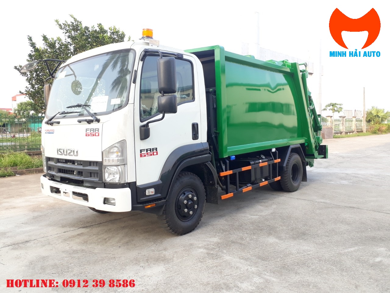 Xe Ép Rác 9 Khối Isuzu Dạng Máng