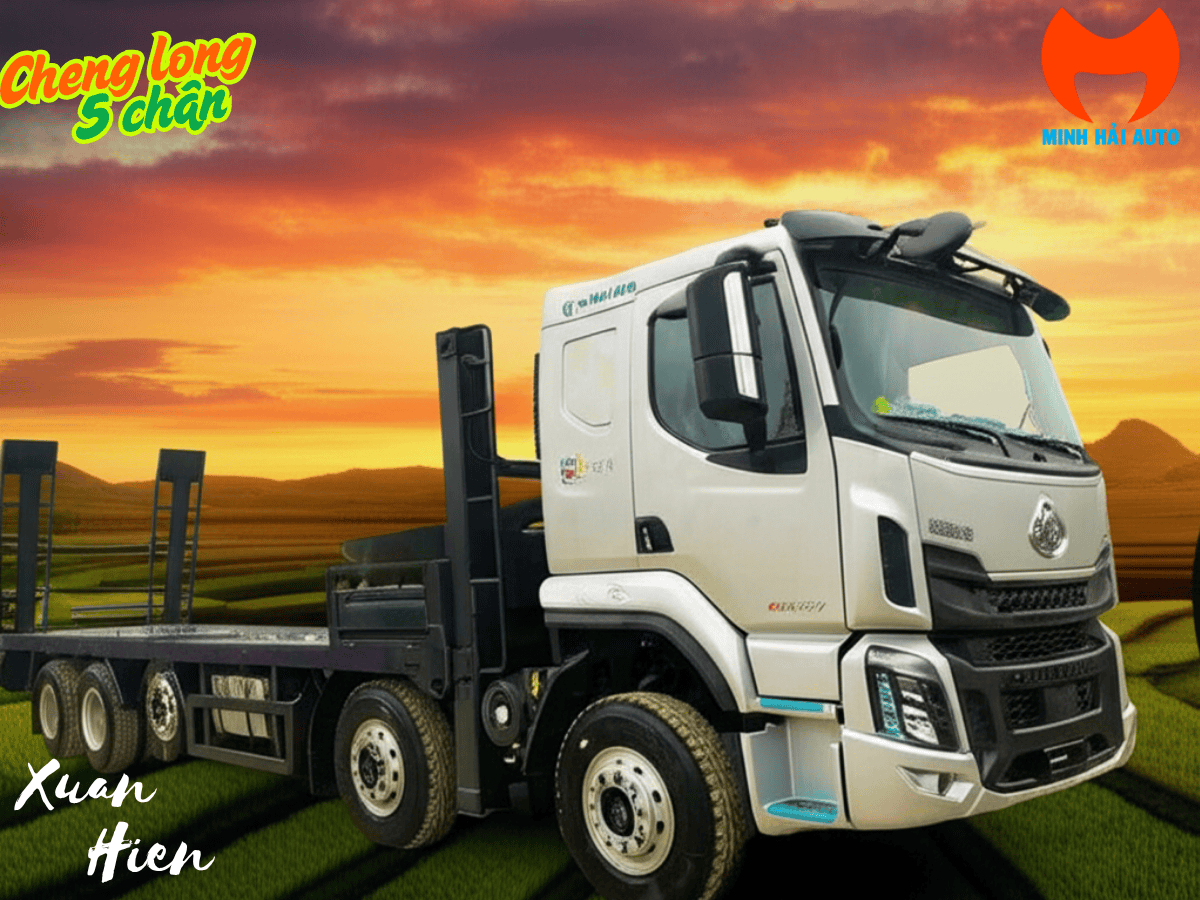 Xe nâng đầu chở máy công trình chenglong 5 chân H7 350HP