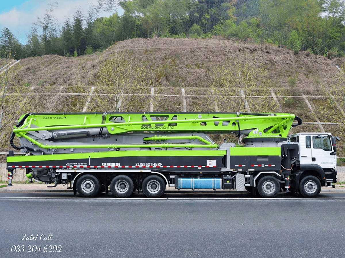 Bơm bê tông đốt cần 70m chạy điện