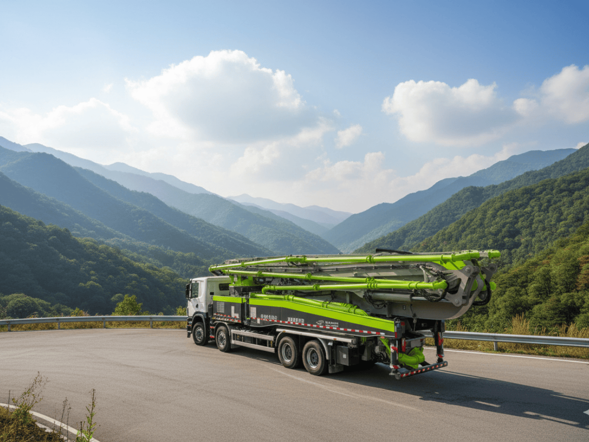 Dịch vụ cho thuê xe bơm bê tông tĩnh đang được triển khai trong một con hẻm nhỏ tại TPHCM để thi công móng nhà dân.