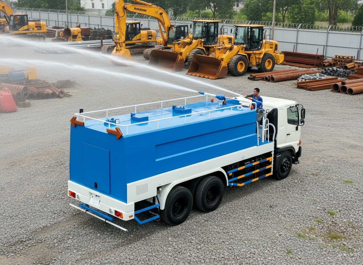 Hệ thống bơm và van điều khiển của xe bồn chở nước chuyên dụng.