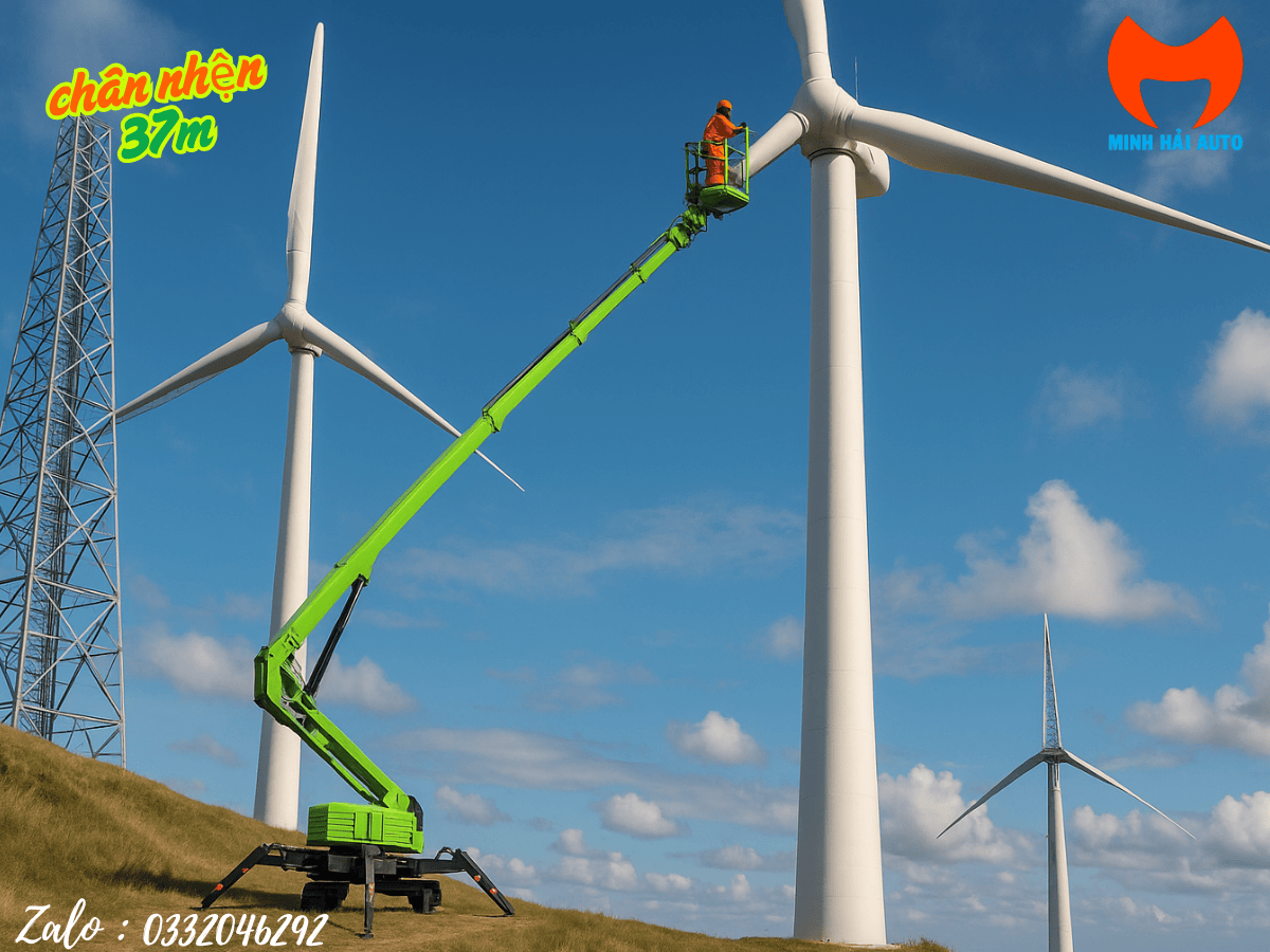 Hệ thống chân chống và bánh xích của xe nâng người chân nhện ZX37T.