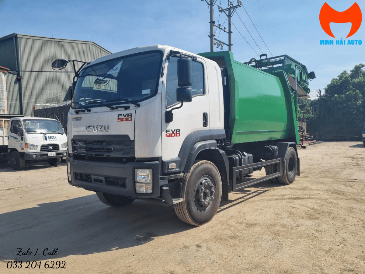 Hình ảnh tổng thể của Xe ép rác 14 khối Isuzu FVR34LE5 do Minh Hải Auto cung cấp