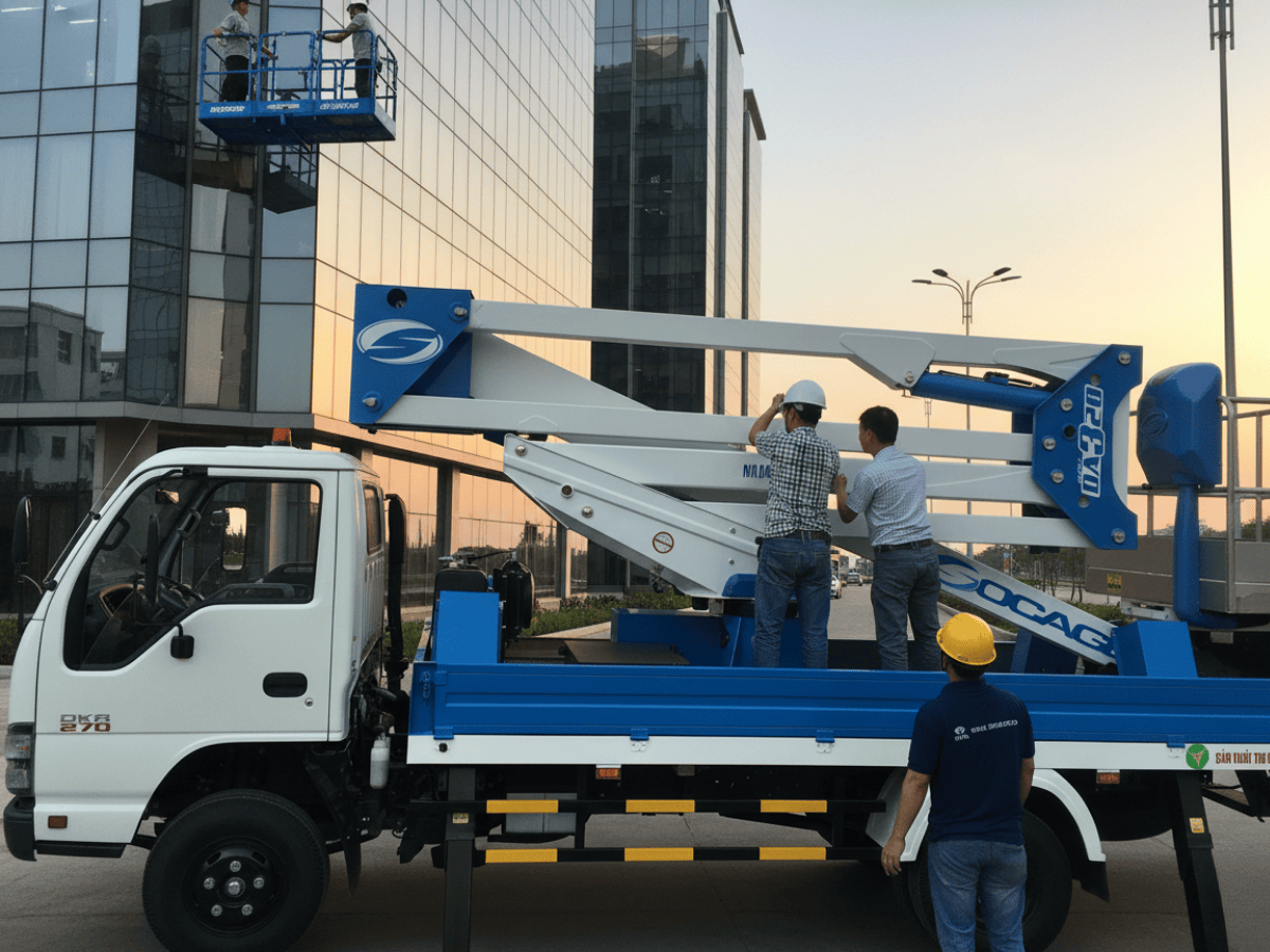 Kích thước Giỏ nâng Xe nâng người 20m