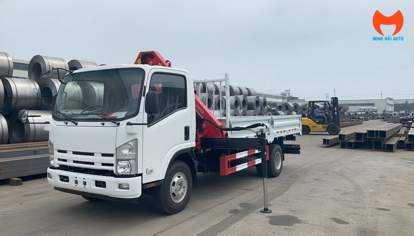 Nội thất cabin xe tải Isuzu 700P NPR hiện đại và tiện nghi.