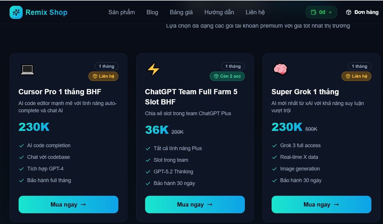 Shop acc giá siêu rẻ