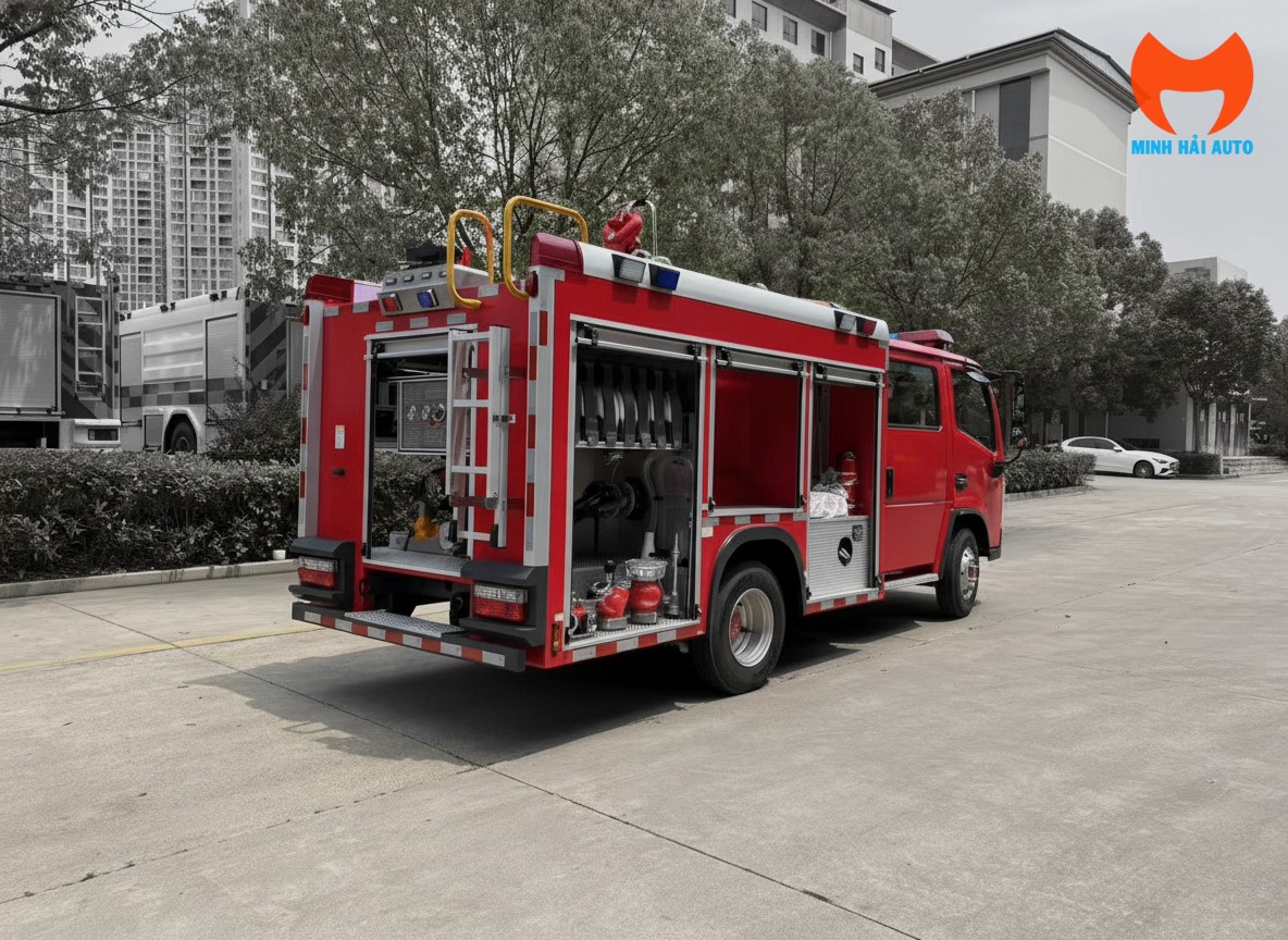 Téc nước 7000L và téc bọt 1000L bằng Inox SUS 304 dày 4mm của xe chữa cháy Dongfeng 8 khối