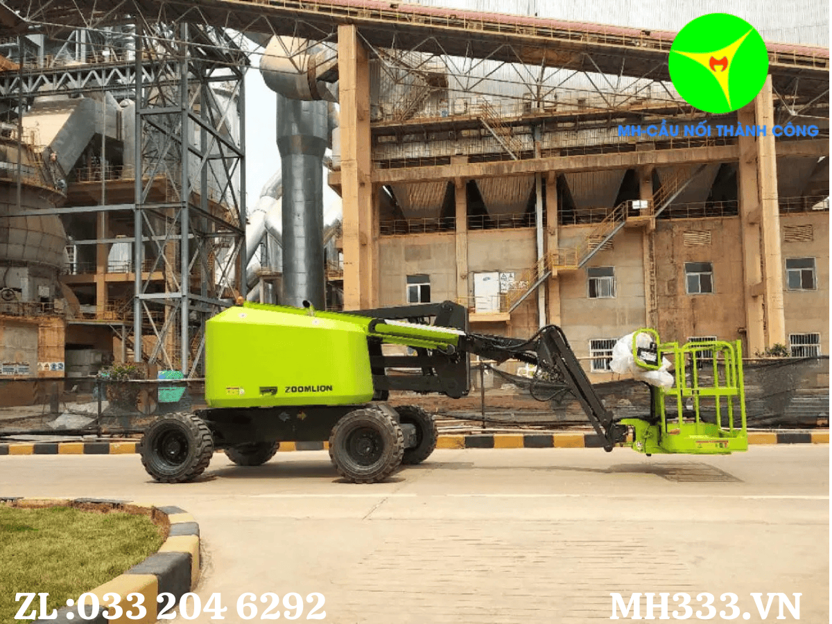 Xe nâng người Z-Boom ZA20JE đang làm việc hiệu quả tại công trường xây dựng