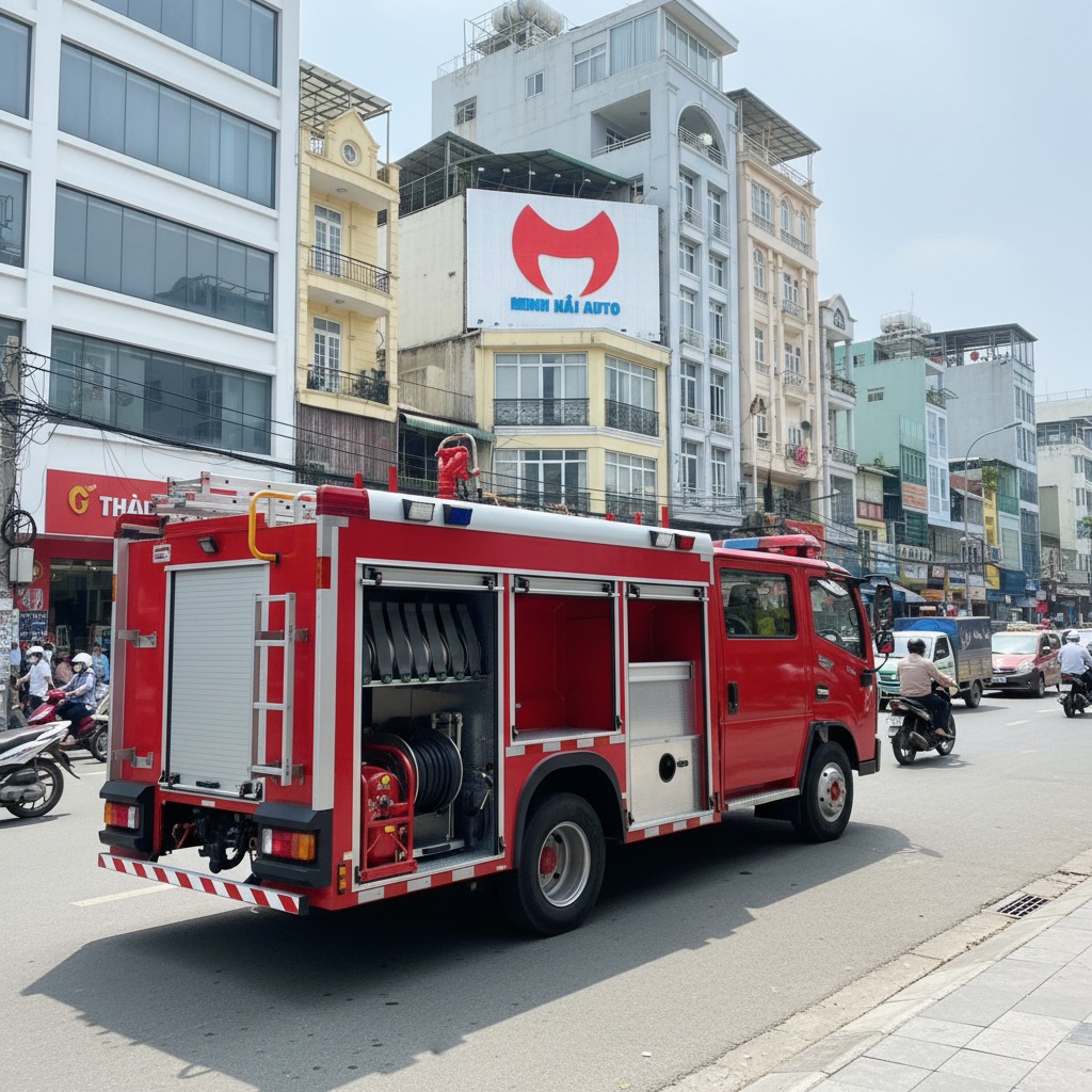 Toan canh xe cuu hoa Isuzu 5 khoi FVR do Minh Hai Auto cung cap