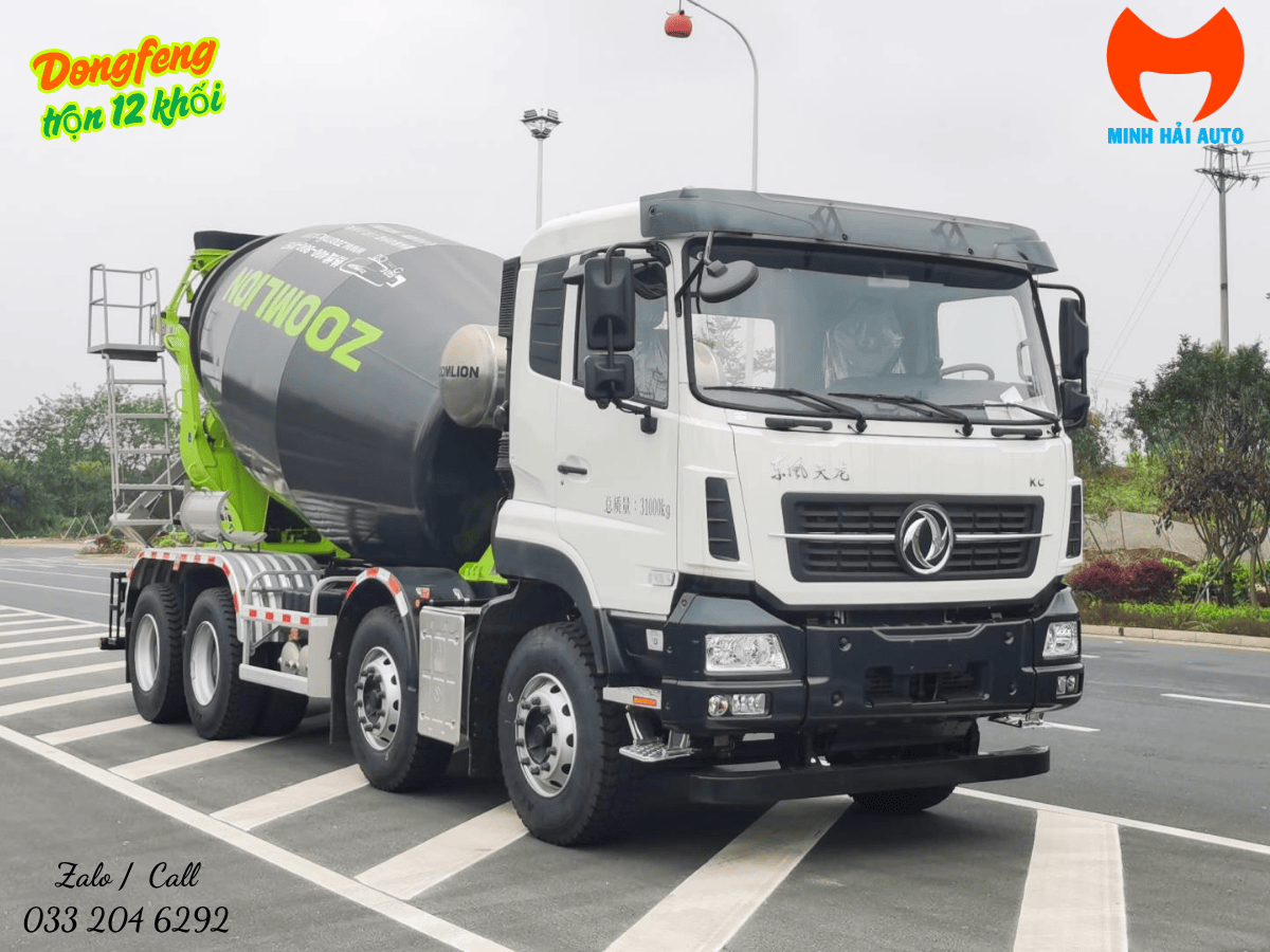Toàn cảnh xe trộn bê tông Dongfeng 12 khối ZLJ5312GJBEEF-L2 công nghệ Zoomlion.