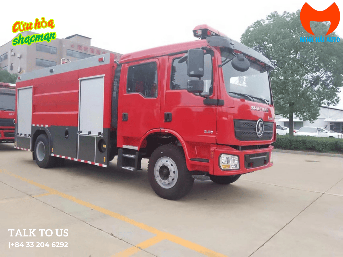 Tổng thể xe chữa cháy 3 khối Shacman Euro 5 do Minh Hải Auto phân phối.