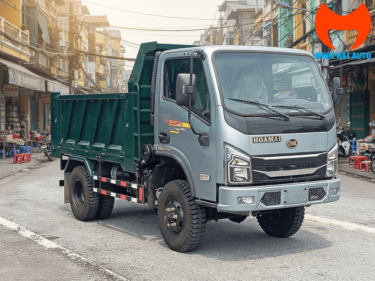 Xe ben Hoa Mai 4.95 tấn 2 cầu nhìn từ phía trước
