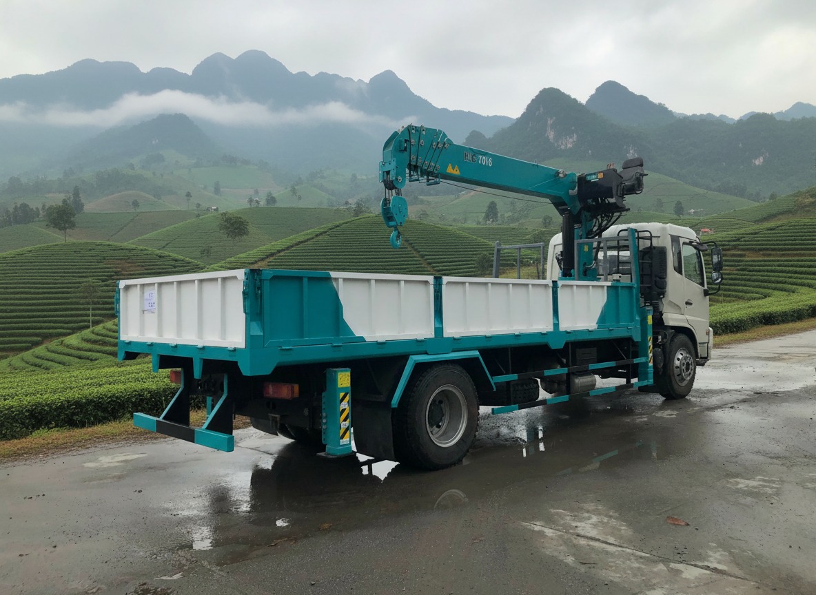 Xe cau tu hanh 6 tan Hyundai Everdigm HLC-7016 voi 6 dot can luc giac.