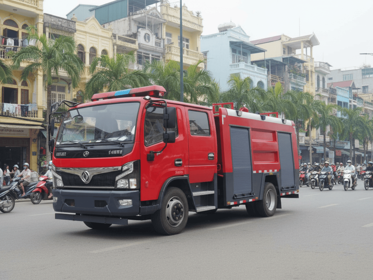 Xe chữa cháy Dongfeng 4 khối nhỏ gọn linh hoạt, giải pháp PCCC hiệu quả cho khu dân cư và nhà xưởng, giá tốt tại Minh Hải Auto.