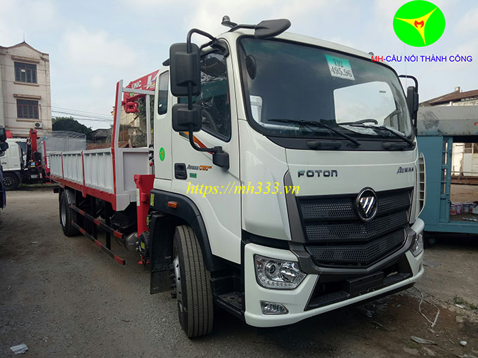 xe tải thaco auman c160 euro 4 gắn cẩu unic 3 tấn 4 đốt