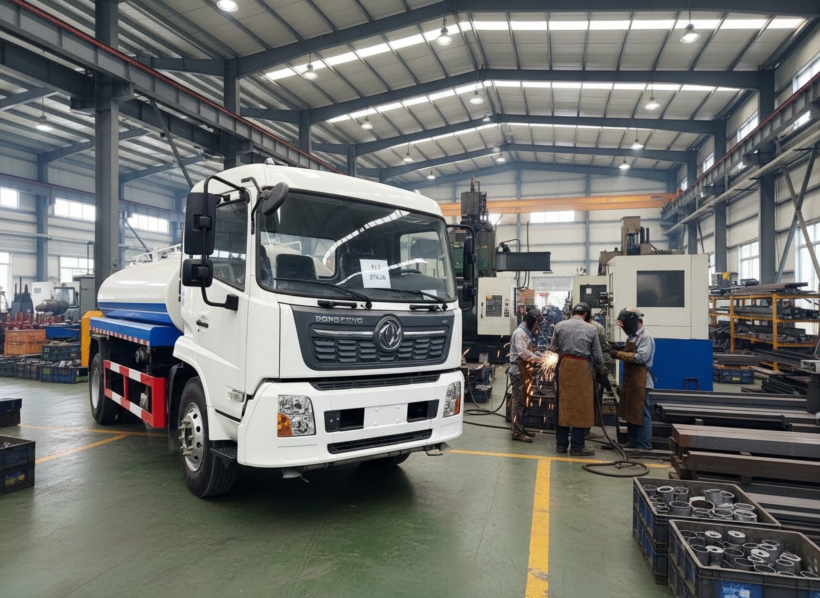 Xe tưới cây Thaco Ollin 5 khối (5m³) nhỏ gọn màu xanh, phù hợp di chuyển và làm việc trong đường phố nội đô.