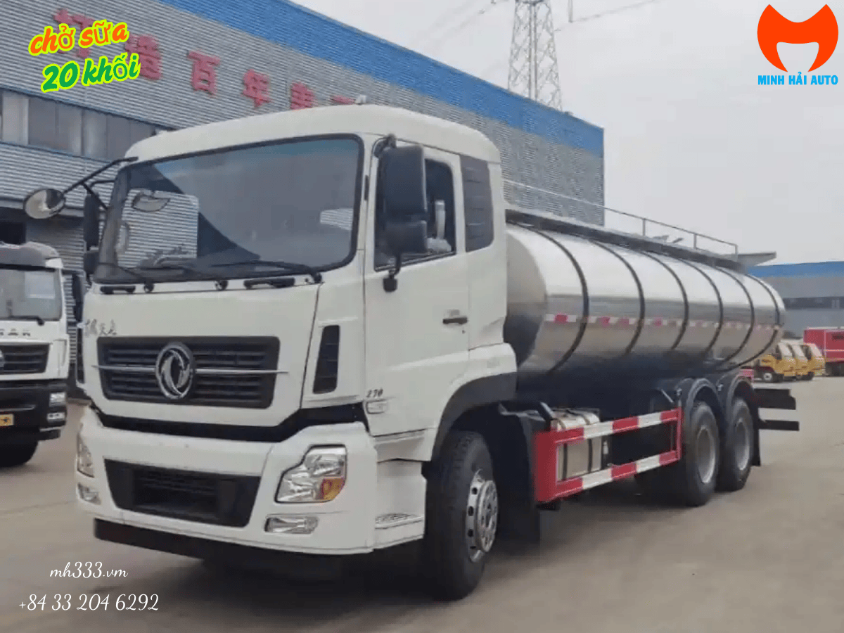 Xi-téc inox của xe bồn Minh Hải, giải pháp vận chuyển sữa tươi sạch và giữ nhiệt ổn định trên đường dài.