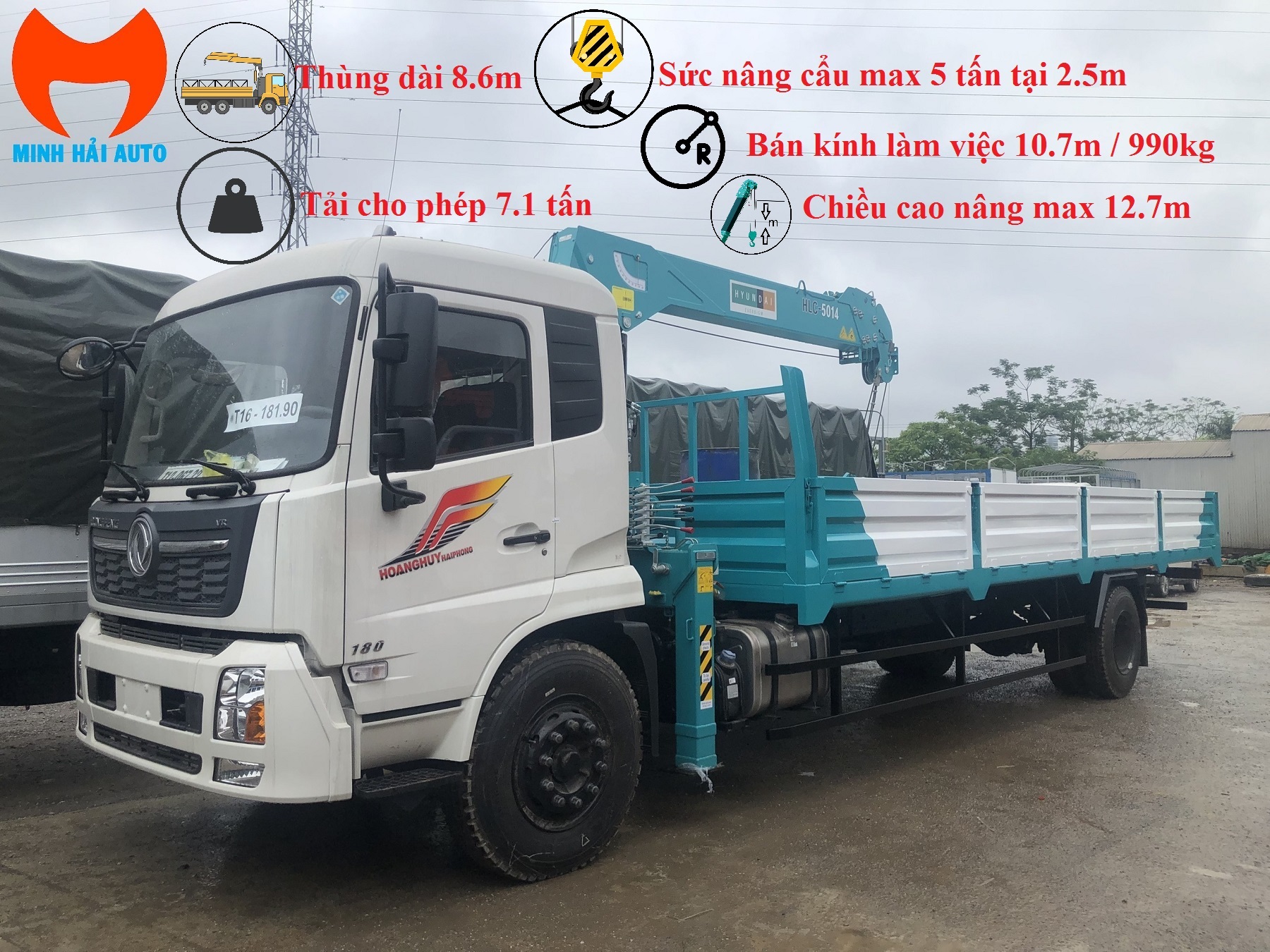 Tổng quan thông số xe tải gắn cẩu HYUNDAI EVERDIGM