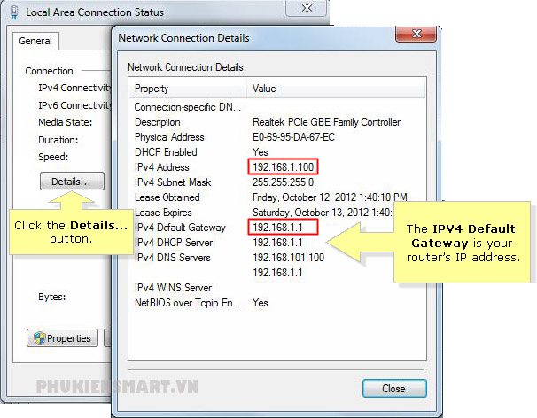 Hướng dẫn cách xem default Gateway và địa chỉ IP mạng nhà bạn
